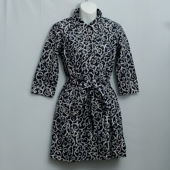 Lilly Pulitzer Shirt Dress Size 2 Scroll Metallic - Picture 1 of 4